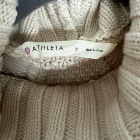 Athleta Cable Knit Turtleneck Sweater - Cream - Picture 2 of 3